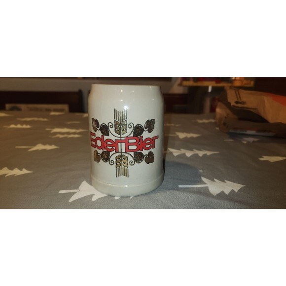 Vintage West German Eder Bier Pottery Beer Stein Mug Bar Glass 0.5L Tavern - Picture 1 of 8